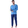 Karelpiù Pigiama Uomo Cotone Lungo Leggero Estivo - Pigiama Lungo Due Pezzi Aperto o Chiuso in 100% Fresco Cotone. Taglie Over Size (IT, Testo, M, Regular, Regular, 6172 Blu)