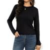 Gyabnw Maglietta Donna Maniche Lunghe Maglia Design Plissettato T-Shirt Girocollo Donna Magliette Tshirt Maglie Morbido Moda Top Casual Tee
