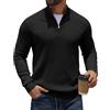 COOFANDY Maglione Uomo con Zip Collo Alto Pullover Maniche Lunghe Maglione Lavorato a Maglia Classico Maglioni Invernali Caldi Felpa Sweater Lavoro Casual Nero L