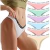 L&K-II Perizoma Donna Sexy Hot Cotone Semplice e Confortevole Thong Tanga Donna Elastico in Vita Strings Pacco da 6 Multicolore 3214 XL