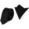 Ladeheid Set Cravatta Slim e Fazzoletto Taschino Uomo SP/P (150cm x 5cm, 22cm x 22cm, Ecru)