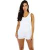 Boolavard Pagliaccetto Corto Tuta Body Senza Maniche Top Donna Stretch Camicetta Lady Body (S, Blu Reale)