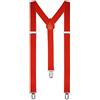 Boolavard Bretelle Uomo Donna bretelle Y forma Style Clips (Bianco)