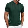 COOFANDY Polo Uomo Manica Corta Maglietta Polo Lavorata a Maglia Polos Golf T-Shirt Casual Elastico Bianco L
