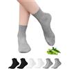Briyat Calzini da Tennis Donna 35 38, 6 Paia Calze Sportivi Calzini Divertenti per Natale, Comodi Calzini da Corsa Donna, Regalo per Donne in Bianco e Nero Grigio