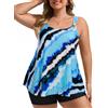 Hanna Nikole Costume da bagno da donna grande dimensione Tankini alto costume da bagno due pezzi Flowy Tankini Top con pantaloncini, Strisce batik, 50 Große Größen
