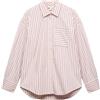 Marks & Spencer Camicia a Righe in Puro Cotone da Donna Rosa