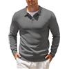 COOFANDY Polo in Maglia Uomo Manica Lunga Maglione vestibilità Regolare Pullover Polo Tinta Unita Invernale Ufficio Maglione con Bottoni Bianco XL