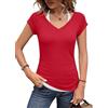 Gyabnw Maglietta Donna con Scollo Halter a V Maniche Corte T-Shirt Donna Manica Corta Slim Fit Colori Abbinati Cotone per la Primavera e L'Estate