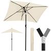 WOLTU Ombrellone da Giardino, Ombrellone da Spiaggia con Protezione UPF 50+, Inclinazione Regolabile, Borsa per Trasporto, Parasole Ventilato per Balcone Giardino Spiaggia, 206x135cm Beige