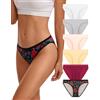 INNERSY Mutande da donna in cotone, slip morbidi hipster con alto taglio alle gambe, confezione da 6, M