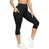 FITTOO Leggins Sportivi Donna 3/4 Vita Alta Leggings con Tasche Laterali Push Up Leggins Palestra Donna