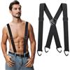 Kiiwah Bretelle da Uomo Y-Sling, Elastici Registrabili Bretelle con Fibbia Triangolare Antiscivolo Uomo Donna Larghe 3.5cm per Camicie, Abiti, Feste, Affari
