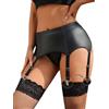 comeondear Reggicalze Donna Hot Curvy Vita Alta Reggicalze con Perizoma Sexy Taglie Forti con 6 Bretelle Regolabili Guepiere per Calze Autoreggenti Giarrettiera Intimo con 12 Clip Rimovibili Nero,M