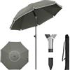 WOLTU Ombrellone da Giardino φ135cm, Ombrellone da Spiaggia con Protezione UPF 50+, Portatile Regolabile in Altezza e Inclinazione, Borsa per Trasporto, per Balcone/Giardino/Spiaggia, Grigio Scuro
