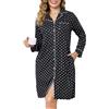 Sopesil Camicia da Notte Donna a Manica Lunga in Cotone Aperta Davanti Vestaglia Donna con Bottoni Invernale con Scollo a V Ideale per Dormire Taglie Nero,S