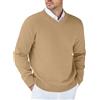 COOFANDY Maglione Uomo Scollo a V Manica Lunga Regular Fit Kaki L