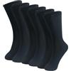 JYC CREATIVE Calzini senza cuciture, Calzini in cotone non stringenti, Calzini lunghi, Calzini per diabetici, Calzini elastici, (Nero, 3 paia, 42-46)