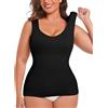 MISS MOLY Shapewear - Canotta da donna, senza cuciture, modellante, Nero , XXXL