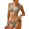 Vancavoo Costumi Donna Mare Due Pezzi Bikini Set Brasiliana Costume da Bagno 2 Pezzi Triangolo Tanga Spiaggia Swimsuit Beachwear Estate,Rosso Mattone,M