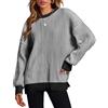 Zeagoo Maglione Donna Invernale Maglioni Elegante Maglioncino Oversize Lunga Maglia Elegante Collo Rotondo Pullover Caldo Sweater Bianco e Nero S
