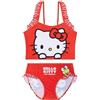Get Trend Hello Kitty Set Bikini Bambina 5-14 Anni, Costume Piscina Bambina Due Pezzi Cinturino Regolabile e Balze, Regalo Ragazza (9-10 Anni, Rosso Hello Kitty)