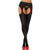 sesto senso Collant Cavallo Aperto 50 den Coprenti 3D Bretelle Calze per Reggicalze Donna Sexy 4 Nero