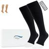 360 Relief Calze Compressione Punta Aperta per Donna e Uomo - Classe 1 Gambaletti Compressione Graduata per Circolazione, Viaggi Aereo, Vene Varicose - Calze Antitrombo 15-20mmHg con Borsa Lavanderia
