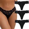ohyeahlady Perizoma Donna Seducente Hot Curvy Taglie Forti Set Mutande Brasiliana Pizzo Micro Bikini Mare Tanga Sexydonna Hot Slip Invisibile Traspirante Senza Cuciture Lingerie Thong 3Nero,XS-S