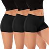 INNERSY Boxer da donna, traspiranti, con gamba, in poliammide, confezione da 3, 3 Basic Nero, XXL