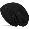 styleBREAKER Beanie Cappello con Stelle in Strass e Strass in Tutto, Slouch longbeanie, Donna 04024116, Colore:Nero