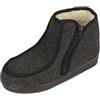 BAWAL Pantofole in Feltro Caldo da Donna e Uomo Con Zip in Lana Pantofole Unisex 36-46 EU (Grigio/Nero, Sistema Taglie Calzature EU, Adulto, Numero, Media, 41)