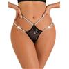 FULLJOYLOVE Sexy delle Donne di Cristallo G-String Biancheria Intima Cut-out Perizoma Mutandine e Boxer Cattivo Mutandine più Il Formato Slip