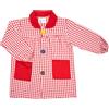 HOMYBABY® Grembiule Asilo Bambino con Bottoni - Grembiule Scuola per Bambino o Bambina - Facile da Indossare con Tasche e Polsini Elasticizzati (Rosso, Taglia 3)
