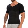 SLIMBELLE Body Shaper - Maglietta a compressione da uomo, elastica, aderente, con scollo a V, per controllo della pancia, per allenamento della vita, top a compressione per uomo, Nero , 3XL