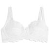 Cotonella, Reggiseno a Balconcino Sabrina in Pizzo Elasticizzato con Ferretto - con Coppa in Tulle, Senza Imbottiture - Art. CD027 (IT, Taglia della Coppa & Taglia della Fascia, L, C, 2, Bianco)