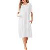 Sopesil Camicia da Notte Donna in Modale Camicie da Notte Estive con Manica Corta e Scollo Tondo con Pizzo e Bottoni Vestaglia Donna Taglio Ampio Verde Chiaro,M