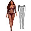 ohyeahlady Bodystocking Fishnet Bodysuit Collant a Rete Lingerie Fishnet Bodysuit Maglia Babydoll Un Pezzi Trasparente Tuta a Rete Negligee Camicia da Notte Mesh Wetlook Catsuit (Bianco,XS-M)