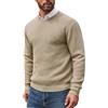 COOFANDY Maglione da Uomo a Girocollo Waffle Lavorato a Maglia Leggero Slim Fit Lunga Casual Pullover - Nero M