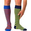 o-day Calze Filo di Scozia Uomo Lunghe Fantasia a Righe Colorate Set da 2 Paia Altezza Ginocchio Traspiranti Made in Italy (IT, Numero, 43, 46, Regular, Regular, Righe - Colore 1)