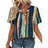 Zeagoo Maglietta da donna estiva con scollo a V, a maniche corte, elegante, casual, a tunica, taglie S-XXL, bianco, L