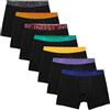 INNERSY Boxer da ragazzo in cotone con apertura sportiva, 128-176, confezione da 7, 7 Nero colorato, 146-158