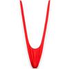MIJOMA Divertente costume da bagno da uomo "Mankini" - Slip da uomo dal taglio alto - Taglia unica, Rosso Natale, Taglia unica