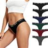 Lakpoau Perizoma Donna Cotone Mutande Brasiliana Slip a Vita Bassa Tanga Comodo Traspirante Sportivo Set Intimo Mutandine Multipack Thong da 6 Pezzi UN8 L