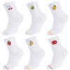 Briyat 6 Paia Calzini Sportivi Donna Bianchi in Cotone Calzini Spugna Metà Polpaccio per Donna Palestra purea di frutta bianca*6 39-42