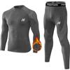 MEETWEE Biancheria Intima Termica Set Uomo, Antivento Funzionale Base Layer Asciugatura Rapida Maniche Lunghe Maglia Termica & Pantaloni per Invernali Sportiva Sci Allenamento Corsa Ciclismo
