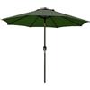 Bricozone Ombrellone da Giardino Spiaggia Air-Vent Antivento Portatile Mare Protezione Anti UV Parasole a Manovella per Esterni Terrazza Balcone Impermeabile Inclinabile in Alluminio 2.7 M Verde