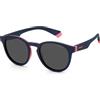 Polaroid Kids Pld 8048/s BR0/M9 BLUE PINK Sunglasses Unisex Baby Injected, Standard, 45