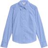 Marks & Spencer Camicia Aderente in Cotton Rich a Righe da Donna Blu 42