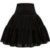 Vlazom Sottoveste Donna Sottoveste Strutturata a Doppio Cerchio Sostegno con Vita Elastica per Gonne e Abiti,Nero,L/XL